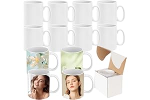 GadgetHaven Sublimation Mugs 11oz Blank Plain White Coffee Mugs Ceramic Coated Cup with Smash Proof Boxes for Art Gifts DIY Craft (6)