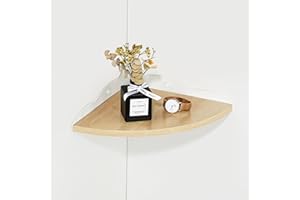 SAYAYO Estanteria Pared de 90°, Estante Esquinero de Madera, Radio de 27 CM Estante de Pared, Estantes Flotantes para Baño, Sala de Estar, Cocina