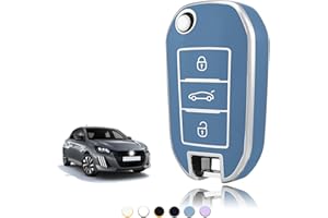 TOOMUME etui na klucze TPU, obudowa kluczyka samochodowego pasuje do Peugeot 208 308 508 2008 3008 Rifter Citroen C3 C4 Cactus Berlingo Picasso Xsara Jumpy, osłona klucza ochrona etui na klucze - etui