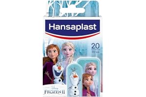 ‎HANSAPLAST Hansaplast Kids FROZEN 2 Kinderpflaster (20 Strips), Wundpflaster mit Disney-Motiven zum Aufmuntern, schmerzlos zu entfernendes Pflaster Set