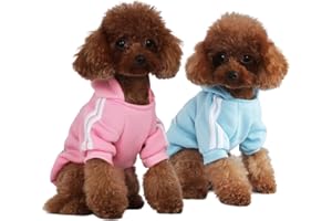 PenghaiYunfei Felpa con Cappuccio per Cani alla Moda Abbigliamento per Cani Felpa in Cotone Streetwear Vestito alla Moda per Cani Gatti Cucciolo Piccolo Medio Grande (Azzurro/Rosa, M)