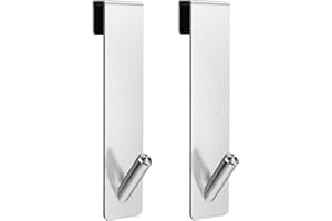 Cimown Set Di 2 Ganci Da Doccia In Acciaio,Ganci Per Vetro Doccia Per Accappatoio,Porta Asciugamani Bagno, Con Imbottitura Di Protezione (Argento)