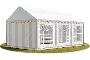 TOOLPORT Party-Zelt Festzelt 3x6 m Garten-Pavillon -Zelt PVC Plane 700 N in beige-weiß Wasserdicht