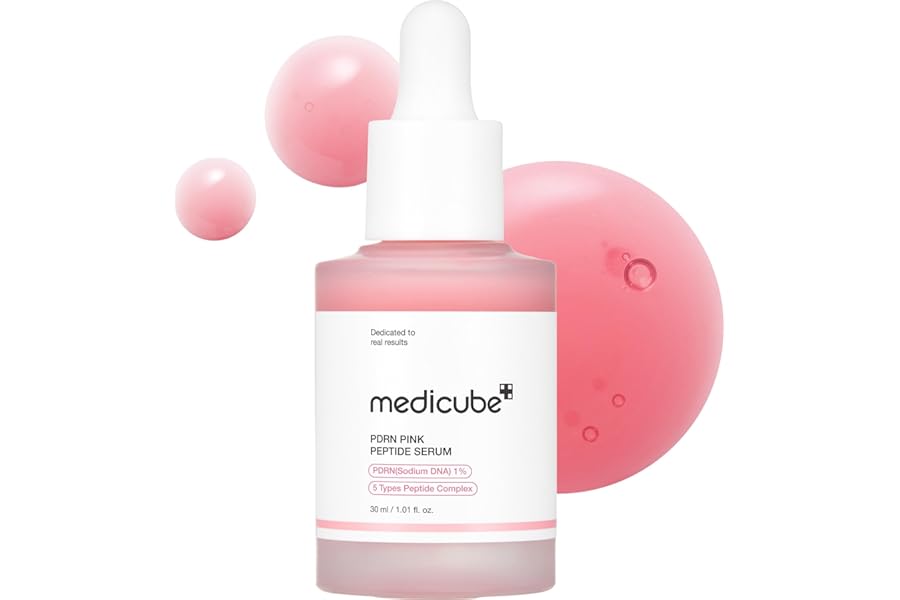 medicube Salmon DNA PDRN Pink Peptide Serum, Pink glow serum, Peptide, Niacinamide, Hydrating & Moisturising & Firming, Uneven Skin Tone, Korean Skincare | 1.01 fl.oz. (1.01 fl.oz., Salmon DNA PDRN)