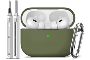 Inesore Compatible with Airpods Pro 2nd/1st Case Cover,Silicone Protective Case for Apple Airpods Pro 2nd/21st Generation Charging Case with Keychain and Cleaner Pen