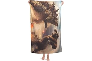 NICHIYOBI Godzilla vs King Kong Strandtücher,3D-DigitaBadetücher,ldruck modischer Auftritt,Reisetuch,Weich und lichtbeständig (6,80x135cm)