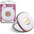 MAJESTIQUE Dual Magnifying Compact Mirror | Mirror for Shaving | Women Mirror Makeup | Tweezing or Shaping Eyebrows Mirror | Contact Lens, 1X/2X Square Portable Folding Mirror - Color May Vary
