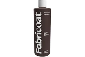 Furniture Clinic FabriCoat Pintura textil, se utiliza para restaurar o cambiar el color de tapicerías, muebles, interiores de coches, prendas de ropa y calzado (250 ml, marrón oscuro)