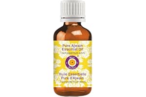 Deve Herbes Pure Ajwain Essential Oil (Trachyspermum ammi) Non-Sticky | Non-Greasy | Strong Herbal Aroma | for Aromatherapy, Massage & DIY Use 50ml