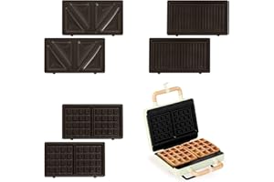 CREATE/STONE STUDIO/Appareil à croque-monsieur Vert pastel / 3 plaques interchangeables : Grill, Gaufre et Sandwich, antiadhésif, ouverture à 100º, 2 tranches, arrêt automatique, rétro, 800W