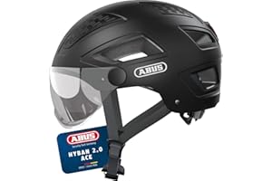 ABUS Casque de ville Hyban 2.0 ACE - Casque de vélo avec visière, lumière et coque dure ABS - pour femmes et hommes