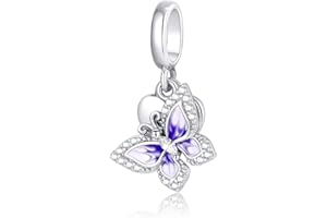 Symretie Bead Charm Ciondolo Argento Sterling 925 con Cubic Zirconia Pendenti per Pandora Braccialetti, Compatibile con Braccialetti e Collane europei Z2