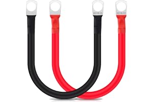 Bolatus batterikabel 15 cm 5 AWG/16 mm² batterikabel 12 V kopparkabel koppar strömkabel med SC16-10 ringklemmer autobatterie