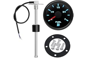 PIOUSUNT Kraftstoffstandsanzeige mit Kraftstoffstandssensor, 0-190ohms Marine Kraftstoff Sendeeinheit, Boot Kraftstoff Tank Sender Edelstahl Gas Sensor für Boot Auto LKW Fahrzeug