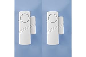 PCTC 2 Pack Door/Window Alarm Magnetic, Wireless Security Sensor Burglar Alarm System Loud 90 dB, Shed Garage Vibration Entry Warning Detector, for Office/School/Hotel/Home/Store Security
