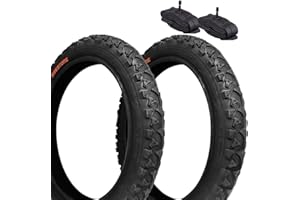 ECOVELO 2 pneus Deestone 20 x 1,90 (47-406) +2 chambres à air SCHRADER AMÉRIQUE | Pneus noirs pour vélo de vélo pour enfant