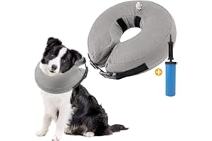 Nasjac aufblasbare Halskrause Hund & Katze, Verstellbarer weicher und bequemer Hundekragen Leckschutz mit Schnellverschluss, verhindern, DASS Haustiere nach der Operation Wunden berühren und lecken