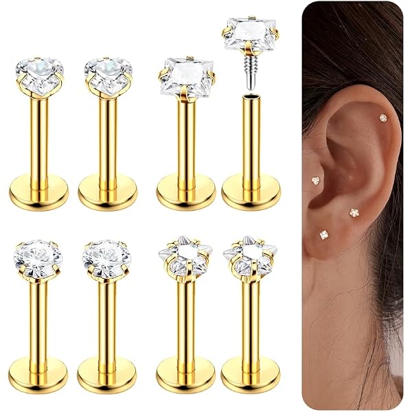 Chriscoco Piercing Titane G23 - Labret, Tragus, Nez 16G/18G/20G