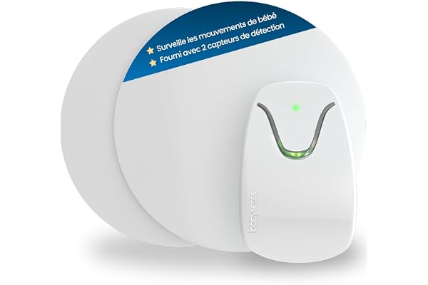 Babysense Moniteur Vidéo HD pour Bébé avec Caméra à Veilleuse et Moniteur de Mouvement pour Bébé Certifié Médicalement, Alertes en Temps Réel en Cas d'absence de Mouvement Respiratoire, 2-en-1