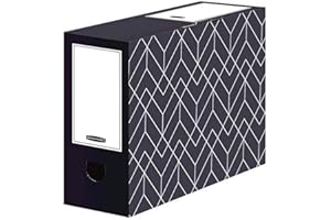 Bankers Box Juego de 5 cajas archivadoras A4 Décor para oficina y hogar, 100 mm de ancho, 100% cartón ondulado reciclado, color azul medianoche