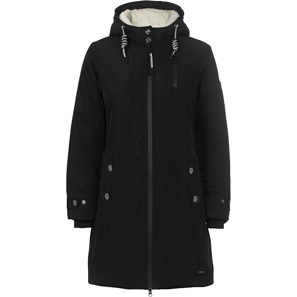 Produktbild von S'questo Damen Soquesto Jacke Steppjacke Winterjacke Mit Kapuze Und Allover-Print Squesto, Gr. 36, Schwarz