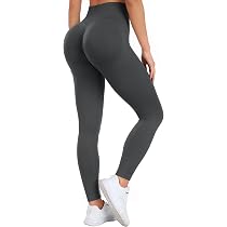 Leggings Sportivi Donna A Vita Alta Senza Cuciture - Push Up, Elastici, Per Fitness E Yoga - Grigio, Taglia S