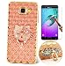 Produktbild ISENPENK Samsung Galaxy A7(2016)/A710F Hülle Silikon,Ultra Slim Soft TPU Silikon Transparent Diamantgitter Crystal Schutzhülle,3D Bling Glitzer Strass Durchsichtig Weichem Silicone Handy Hülle,Muster Glänzend Stoßdämpfend Thin Crystal Case Tasche Etui Bumper mit Rotation Diamant Ring Ständer Standfunktion Wasserdicht Fallschutz für Samsung Galaxy A7(2016)/A710F 5.5Zoll-[katze rose gold ] + Panzerglas Folie/ Displayfoile/ display schutzfolie