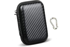 DOSYEN Portable Cable Case, Earphone Cable Storage Bag with Carabiner, Shock and Drop Resistant Hard EVA Protective Organizer for MP3, Charger Cable and Plug (Small)