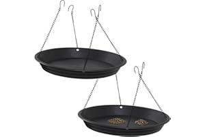 Woodside Bird Feeder Seed Catcher Tray – 2 Pack, 32cm Diameter, Easy-Hook Installation, Drainage Holes – Reduce Waste & Tidy Garden