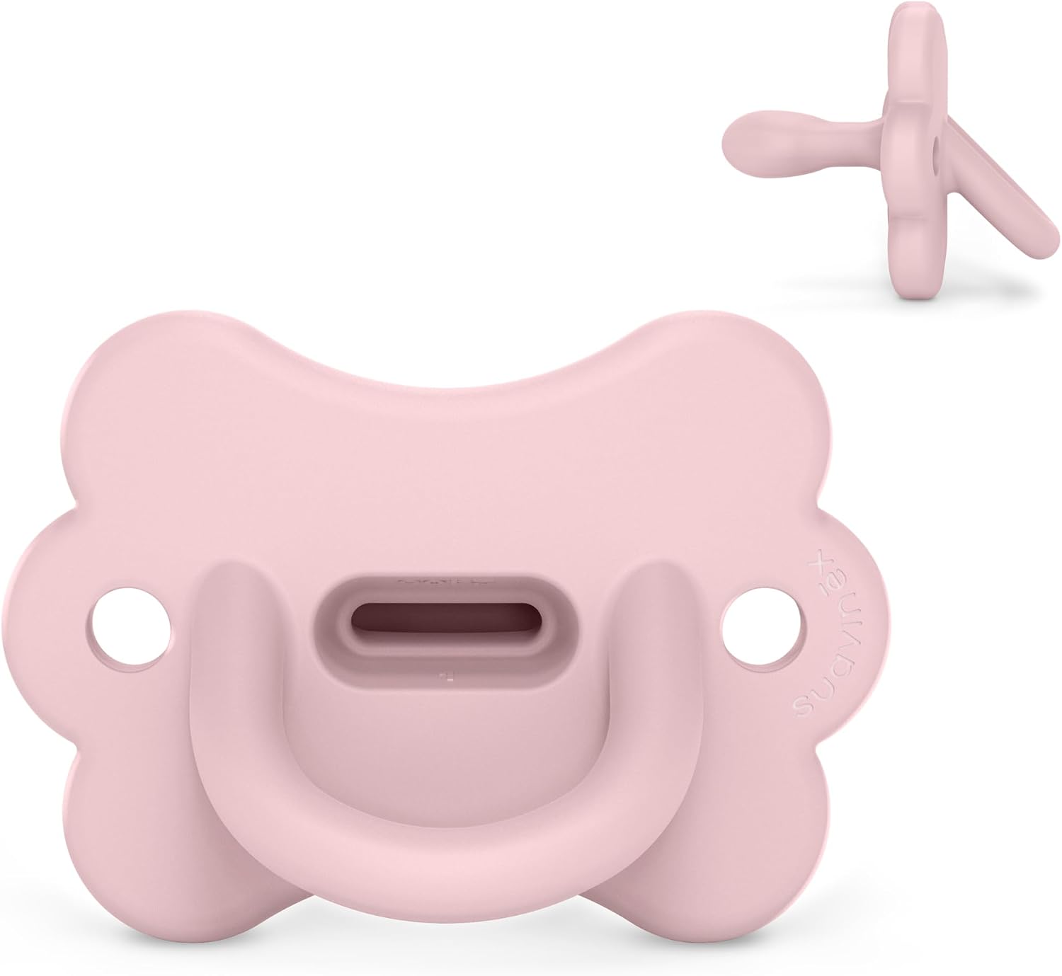 Suavinex, Chupete Todo Silicona, para Bebés 0/6 Meses y Recién Nacidos, con Tetina Fisiológica Sx Pro, Blandito y Flexible, Ideal para Dormir, Respeta el Desarrollo Bucodental, Butterfly, Rosewater