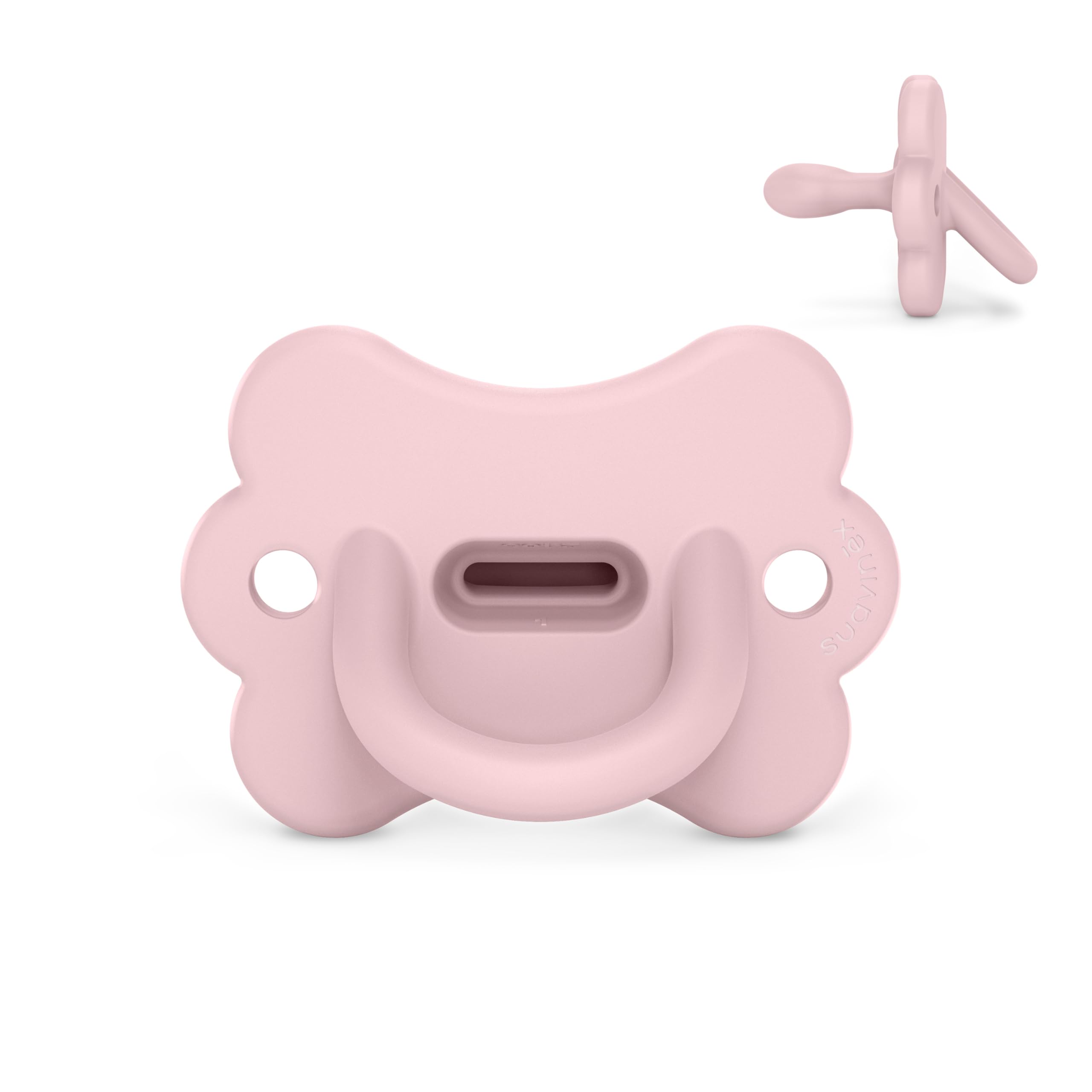 Suavinex, Sucette Tout Silicone pour Nouveau-nés, pour Bébé 0/6 Mois et Naissance, avec Tétine Symétrique SX Pro, Réversible, Super Douce et Souple, Idéal pour Dormir, Butterfly, Rosewater - 1