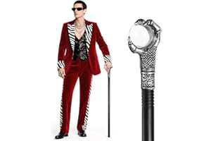 AUYAO Canne de Marche Vintage Canne Vampire, Sceptre Halloween Amovible Homme Femme Garçon Fille, Costume de Cosplay Canne à Poignée, Accessoires de Déguisement Fête d'halloween