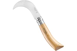 ‎OPINEL Opinel Gärtnermesser N°10, im Blister, mit Buchengriff, gebogene 10cm Stahlklinge, 2540259, Braun
