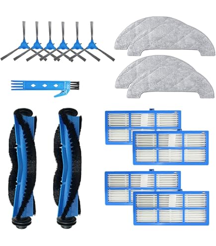 Kit Pièces Rechange Aspirateur Robot - Brosse Principale, Latérale, Filtres, Chiffons - Compatible Eziclean & ONE Aqua 210