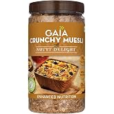 GAIA Nutty Delight Crunchy Muesli 1 kg jar - A Perfect Blend of Multigrains, Nuts, Oats and Cornflakes The Ultimate Healthy and Delicious Breakfast Cereals.