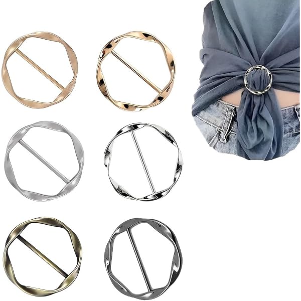 EMagTech 8 Pince à Foulard Strass Perle - Boucle Écharpe Anneau Clip Châle Titulaire