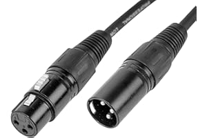 CASCHA Premium Microphone Cble XLR Jack to XLR Plug (1m, Noir) - Cble Microphone de haute qualité