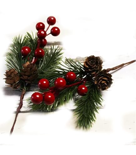 200 Stuks Natuurlijke Kerst Dennenappels, Rode Bessen en Dennentakken Set - Verschillende Maten voor Kerstboom Ornament, Thuis, Herfst en Winter Decoratie