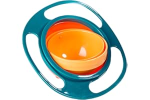 MONOZOZ Non Spill Feeding Toddler Gyro Bowl, 360 Degrees Gyro Bowl, Unspillable Snack Toddler Bowl, Anti Spill Bowl,Magic Bowl for Babies Kids, Reliable Toddler Mess Snack Bowls with Lid