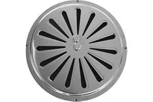 DEMLOU Okrągły Regulowany Odpowietrznik Inox AISI 316, Regulowana Okrągła Kratka Wentylacyjna ze Stali Nierdzewnej, Okrągła Kratka Wentylacyjna Otwórz-Zamknij. (Średnica: 17,5 cm)