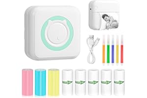 DWDHYEAN Imprimante Photo Portable, Mini Instantané Sans Fil, Thermique BT Mobile Pour Photos Liste (B)