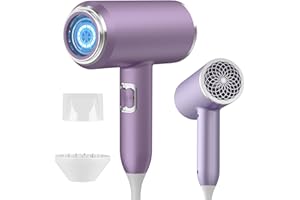 Oskuglin Sèche-cheveux ionique professionnel, 2400 W avec bouton chaud/froid, 3 réglages de température, diffuseur inclus, Léger Sèche-cheveux pour Salon à Domicile Voyage Femme Enfants (Violet)