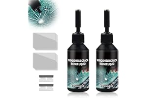 COMEDYKING Kit de Réparation de Verre Fissuré, Kit Reparation Pare Brise, Colle Pare Brise Voiture Brise de Voiture Réparation Pare Brise, Toile D'araignée, étoile, Entaille, Croissant de Lune Demi (2pcs)