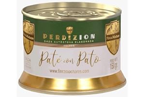PERDIZION CAZA AUTÓCTONA ELABORADA Paté de Pato artesano 150 grs. Se recomienda servirlo a temperatura ambiente para saborear todos sus matices. Conservas Gourmet. Paté de Pato Gourmet. Regalo original.
