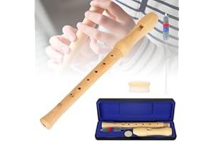 REMAGIC Recorder Instrument for Adults Kids Beginners, Baroque fingering C Key Soprano Wooden Recorder, Musical Instruments Flute Instrument, 2-piece Type Recorder With Hard Case, Cleaning Brush, Cork Paste