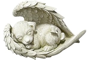 Nucalt Statua Commemorativa per Animali Domestici per Cani 11 x 8 cm, Statua a Forma di Angelo per Cani, Statua Commemorativa del Cane da Compagni, Adatto per Tombe da Giardino, Souvenir Domestici