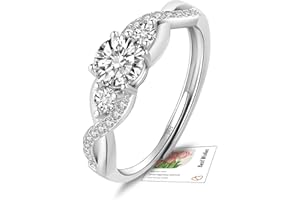 YOEE 925 Sterling Silver/Rose Gold/Gold Plated Engagement Ring for Women, Adjustable Wedding Eternity Promise Infinity Thumb Ring with Cubic Zirconia Anniversary Valentines Jewellery Gifts with Box