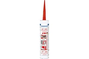 WEICON HT 300 310 ml | Adhesivo de alta temperatura para sellar cordón y cinta adhesiva de sellado, adhesivo para hornos, adhesivo para chimeneas, rojo