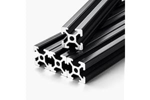 VEVOR Profilés d'Extrusion en Aluminium 2020, Lot de 4, Rail Linéaire Anodisé Norme Européen Rainure en T 1200 mm, Haute Résistance, pour Imprimante 3D, Machine Bricolage CNC, Gravure au Laser, Noir