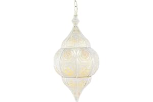 MARRAKESCH ORIENT & MEDITERRAN INTERIOR Lampada orientale marocchina - lampada a sospensione - Lampada da soffitto Layan Bianco 40cm - molto pratica per un ottima illuminazione - trasmettere un eccellente - raffinata decorazione